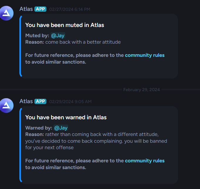 I got warned 2 times for saying Android was better than iPhone, then i tried fighting the warn and got warned again.