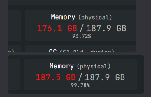 N1-9950x-TX01 crashing because of high memory usage